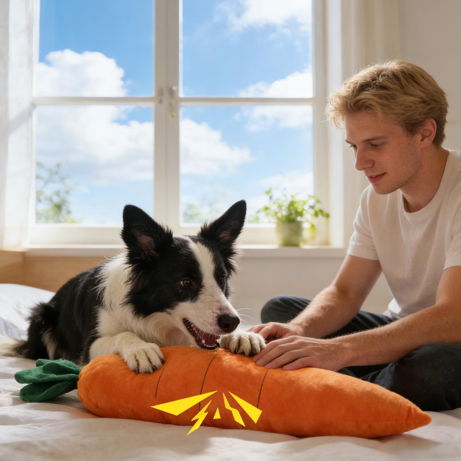 

Durable Plush Carrot Dog Chew Toy with Squeaker Sound Interactive Vegetable Pet Toys for Small Medium Large Dogs Accessories China Mainland