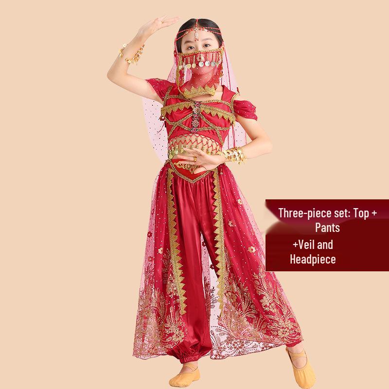 Costume Etnico da Ballo di Halloween per Donne e Bambini - Gonna Pantalone Gelsomino dello Xinjiang