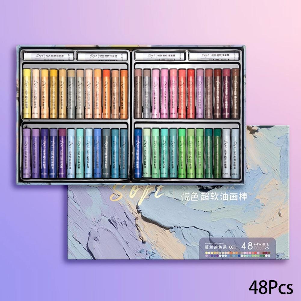 Set di Pastelli a Olio Morbidi Professionali da 24/48 Colori Pastelli Bianchi per Pittura Materiali Artistici Strumenti per Pittura per Artisti Studenti Regali
