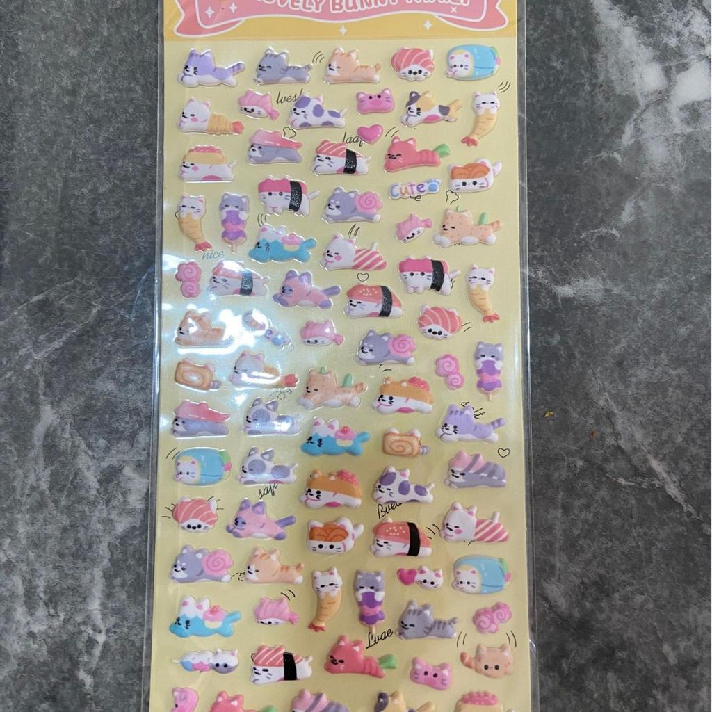 Kawaii Panda Animal 3D Bubble Cotton Stickers Lovely Cartoon Pattern Stickers Phone Shell Handmade DIY Decoration Decals
