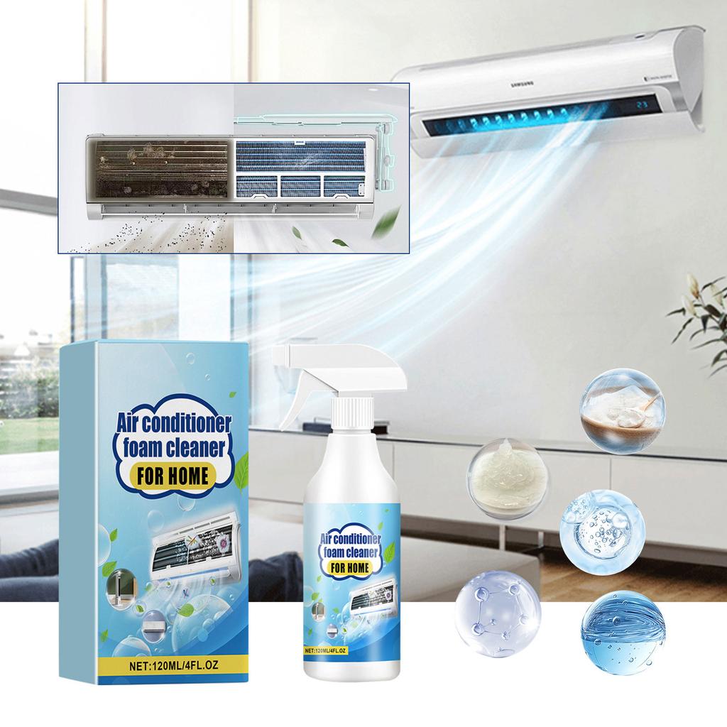 Efficient Home Air Conditioner Foam Cleanser Cleaning Spray Remove Internal Dirt Improve Airflow 120ml (Safe for Use)