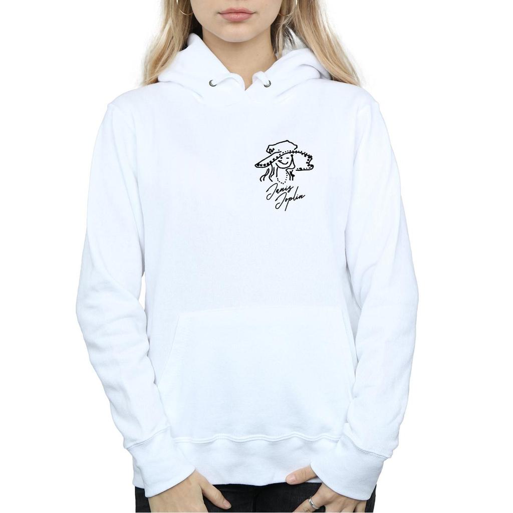 Janis Joplin Womens/Ladies Outline Sketched Hoodie