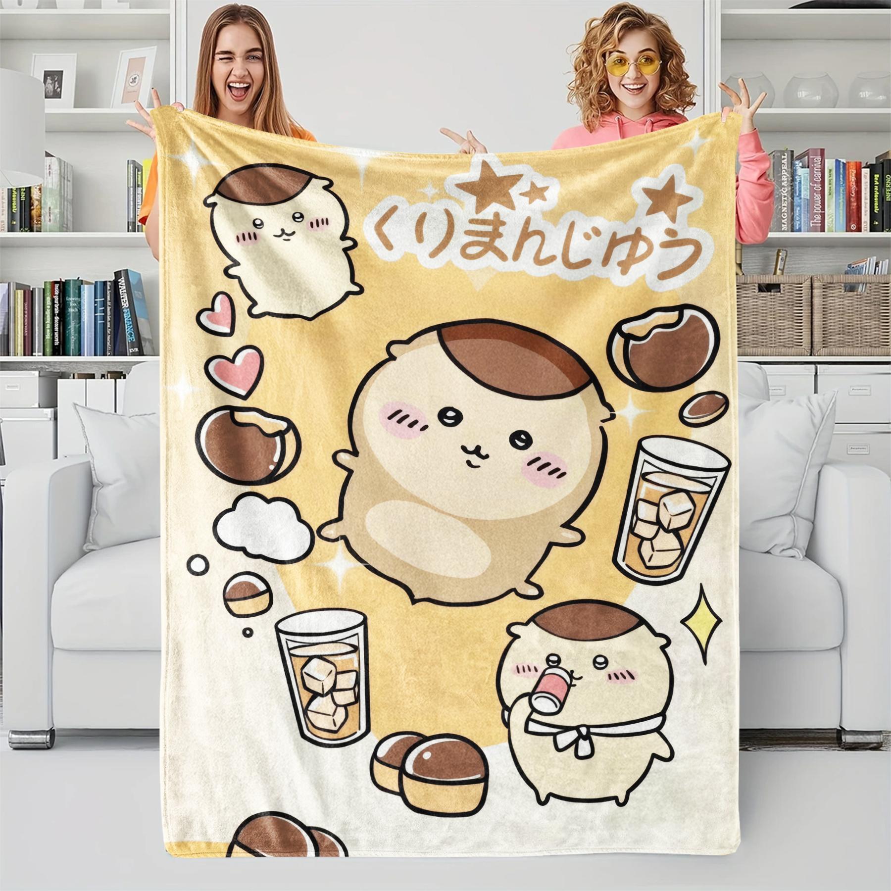 Cute Chiikawas Printed Blanket Soft Comfort Flannel Throw Multifunctional Leisure Blanket for Home Office Camping Travel Gift 70x100cm