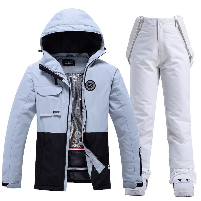 Ski suit men's and women's winter windproof, splash-proof and warm thickened ski clothes, snowboard and skateboard ski suits