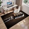 1Pc Musical Elements Printed Circular Carpet, Home Door Mat, Outdoor Travel Protection Carpet A9