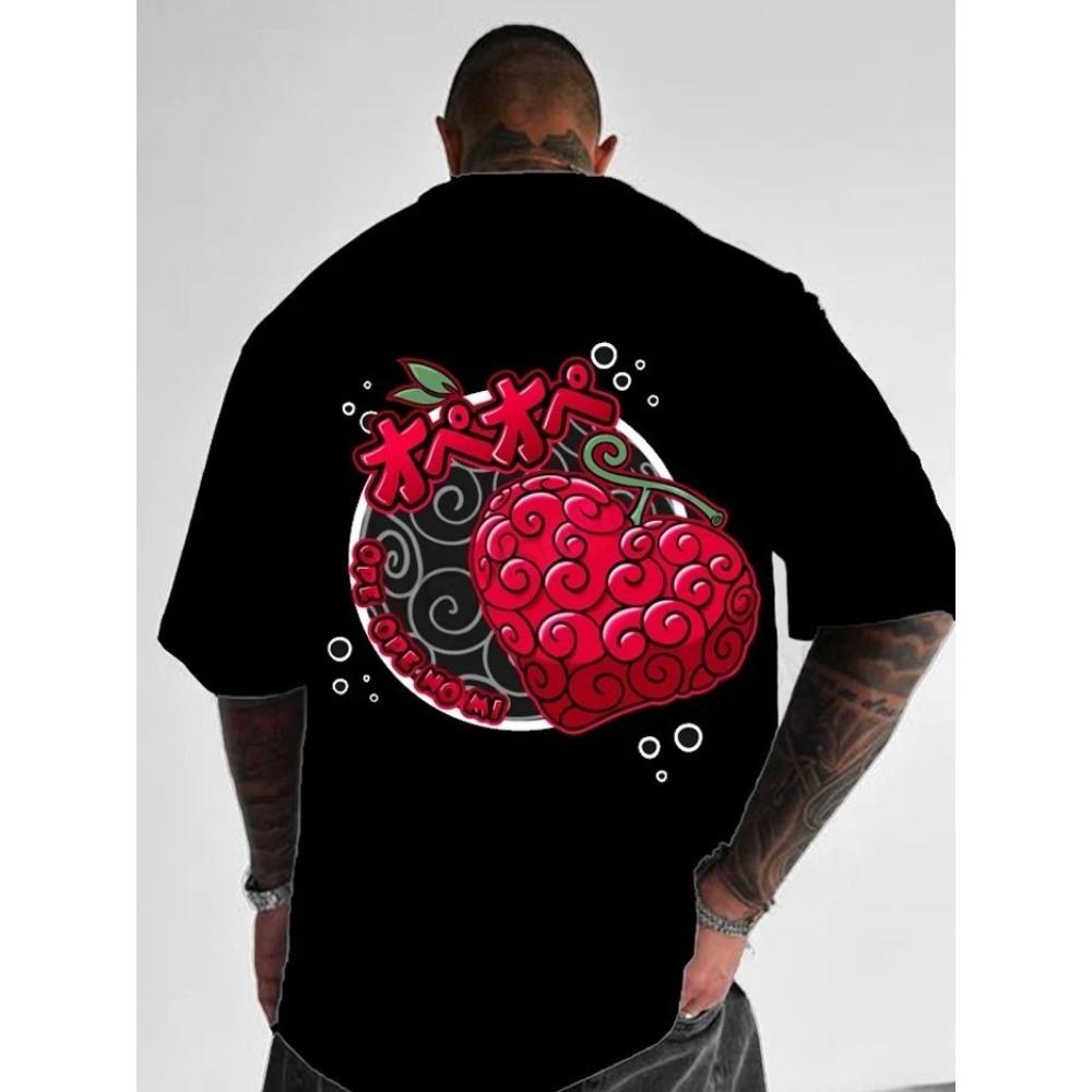 One Piece Men's T-shirt Yami Yami No Mi Summer Japanese Anime Autumn Boys Children's Short-sleeved Brand Niche Parent-child Wear