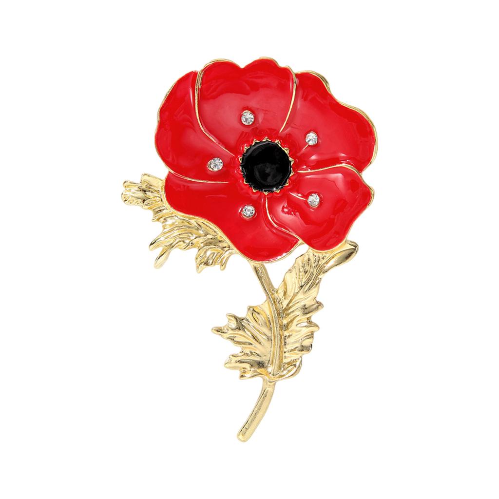 Broche Artistique Fleur de Coquelicot Rouge Fait Main Émail Broche Coquelicot Fleur Épinglette Charme Pour Femmes Accessoires de Fête