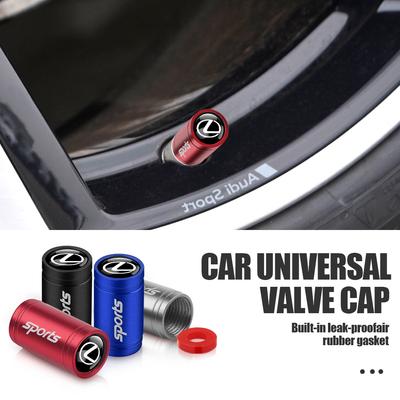 4Pcs Car Logo Tire Valve Cap Wheel Air Stems Cover Accessories For LS LC IS350 ES300 GS350 CT200h GX460 LX570 RX500h NX300