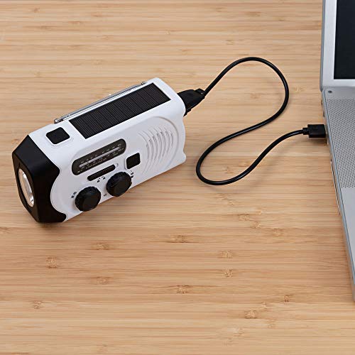 Iris Ohyama Radio, Emergency Preparedness Goods, Small, Rechargeable, Hand-Crank, LED Light, Battery Operated, Portable, Hand-Crank Charging Radio Lig
