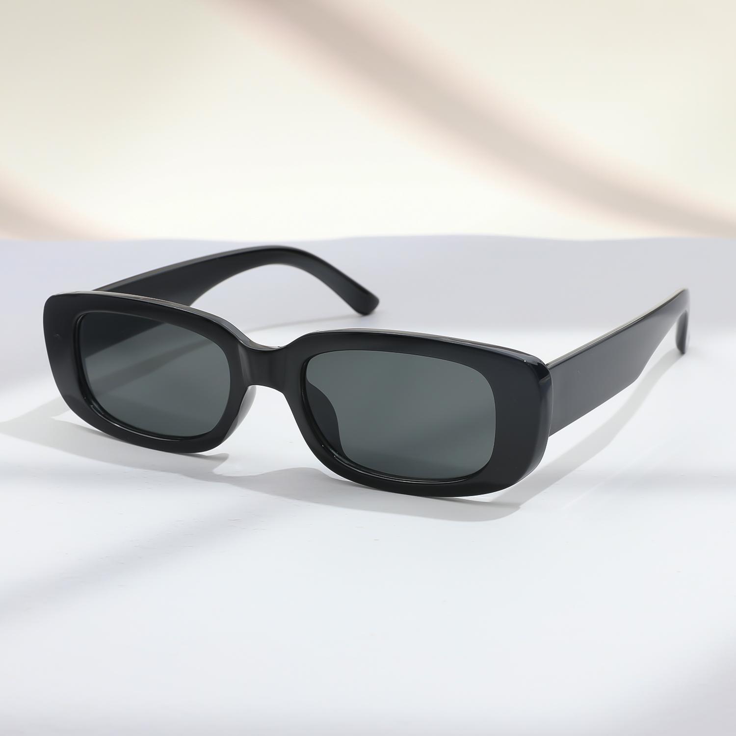 

Women s Rectangular Sunglasses Slim Black Frame Trendy Y2K Streetwear UV400 Protection Fashion Shades for Daily Party Outdoor Ca