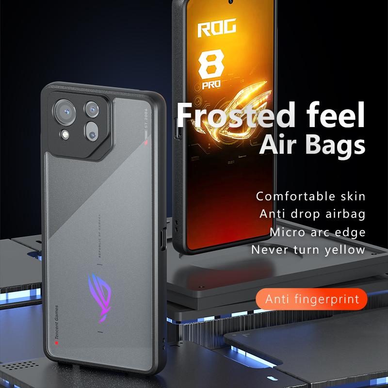 Per Asus ROG Phone 8 7 Ultimate Pro Custodia Opaca Anti-impronta Colore Trasparente Antiurto TPU Anti-caduta Non Ingiallente Protezione Posteriore