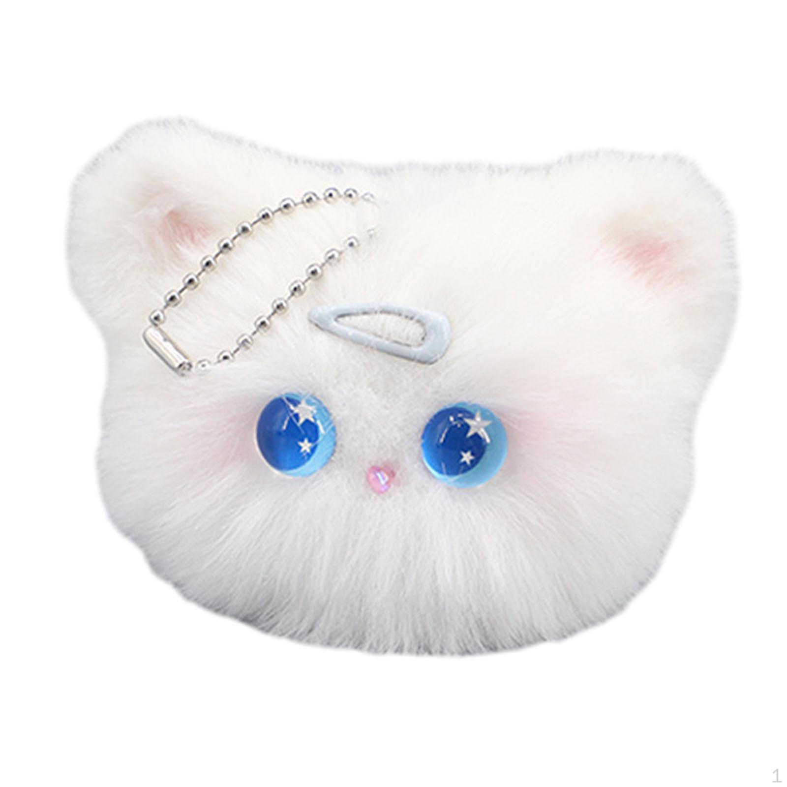 

Плюшевый брелок для ключей в виде кошки, подвесной аксессуар, украшение для куклы из мультфильма White Blue