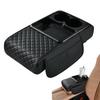 Car Armrest Cover With Wireless Charging Artificial Leather Elbow Rest With Side Pocket And Cup Holder Armrest Booster Cushion