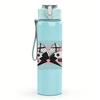 1PC Retro Retro Skateboard Collage Print 750ml Colorful Plastic Sports Water Bottle Leakproof Pop Up Lid with Straw for Outdoor Work Home Use
