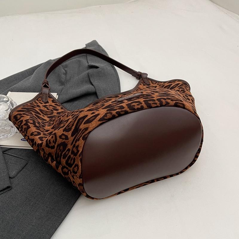 Leopard Print Large Capacity Tote Bag Women Crossbody Bag Commuter Shoulder Bag