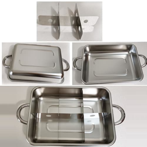 GiDoKe Oden Pot, Induction Compatible, Square Divided Pot, Commercial/Home Use, Double-Handled Pot, 6-Grid, Stainless Steel, Chinese Hot Pot, Tabletop