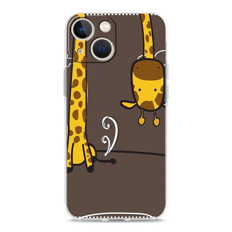 Giraffe Illustration Phone Case For iPhone 11 Cases iPhone 15 12 13 14 16 Pro Max X XR XS 14 15 Plus 16Pro iPhone16 Clear Cover
