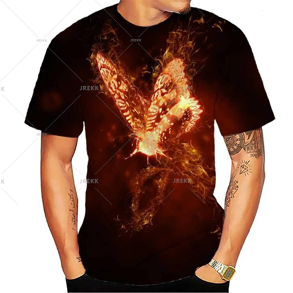 Men's T Shirt 3D Animal Printed Tees Fashion Wolf Pattern Short Sleeve Tops Casual O-neck T-Shirts Streetwear