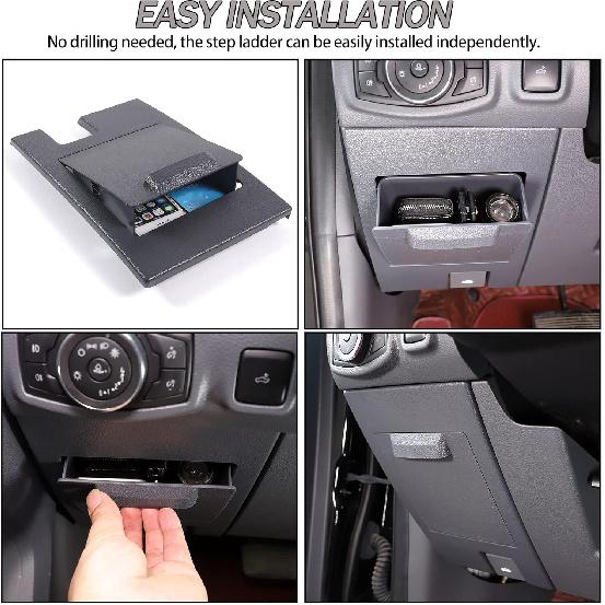 Lcojicep Center Console Fuse Storage Box, Compatible with Ford Ranger 2015-2021 Multifunctional Fuse Box Tray, Driver s Seat Fuse Box ABS Storage