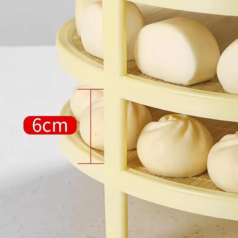Two-Layer Round Bamboo Dumpling Steamer Tray Set