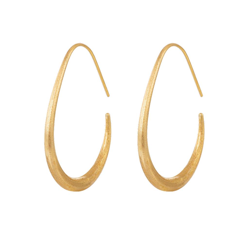 Water Droplet Ring Earrings for Women's New Style, Light Luxury and High-end Feel, Frosted Earrings To Show Face and Small Temperament, Earrings