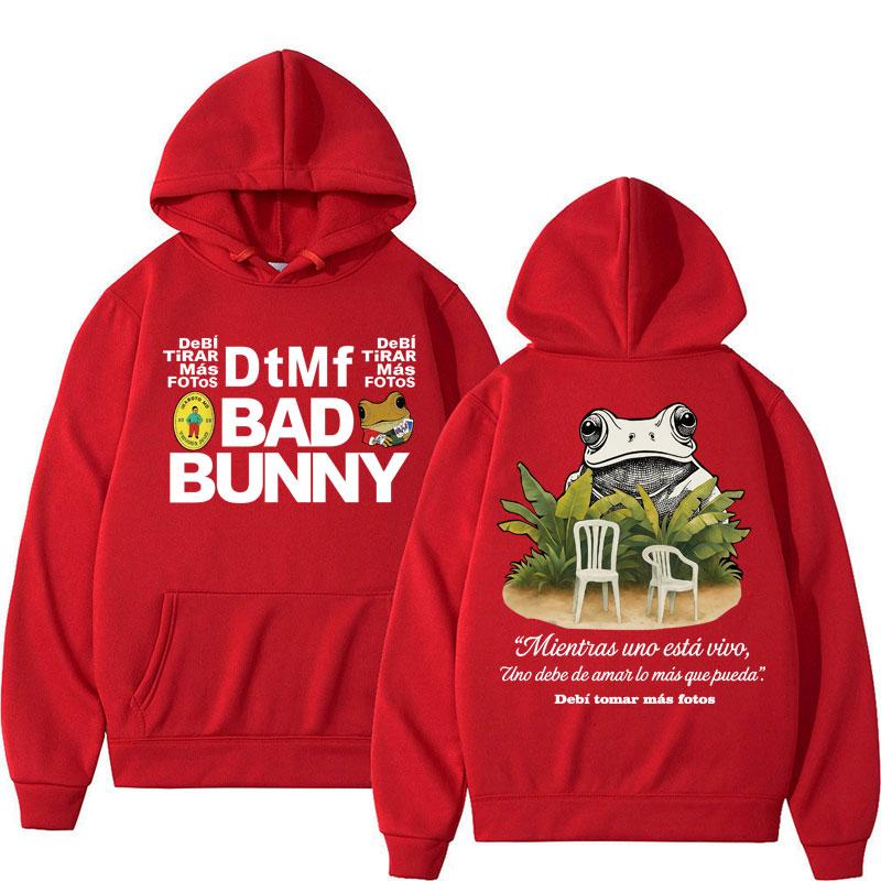 Famous Bad Bunny Debi Tirar Mas Fotos DTMF Hoodie Men Women Fashion Hip Hop Sweatshirt Oversized Fleece Long Sleeve Male