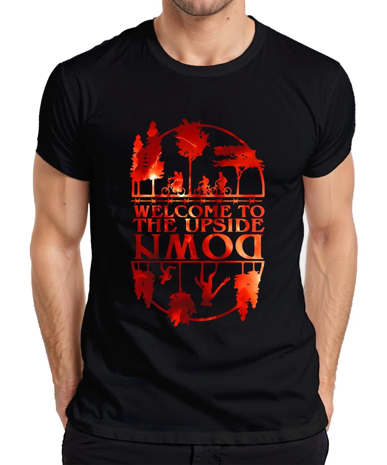 Welcome To The Upside Down Sci Fi 80er Retro Horror Stranger Herren T-Shirt XL