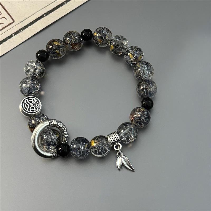 New Chinese Retro Double-Layer Bracelet for Women, Unique Design, Ancient Style Fashion, Shangui Flower Coin Hand String for Men