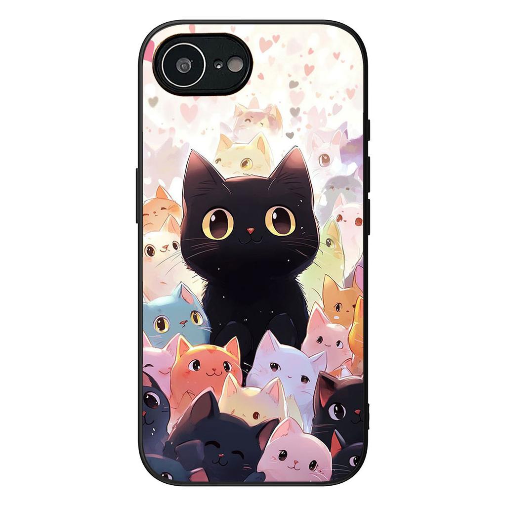 Anime Black Meow Kitten Cat Phone Case for Motorola Moto Edge 50 30 Fusion 40 NEO Ultra Pro G22 G23 G20 G35 G84 G13 G53 Cover