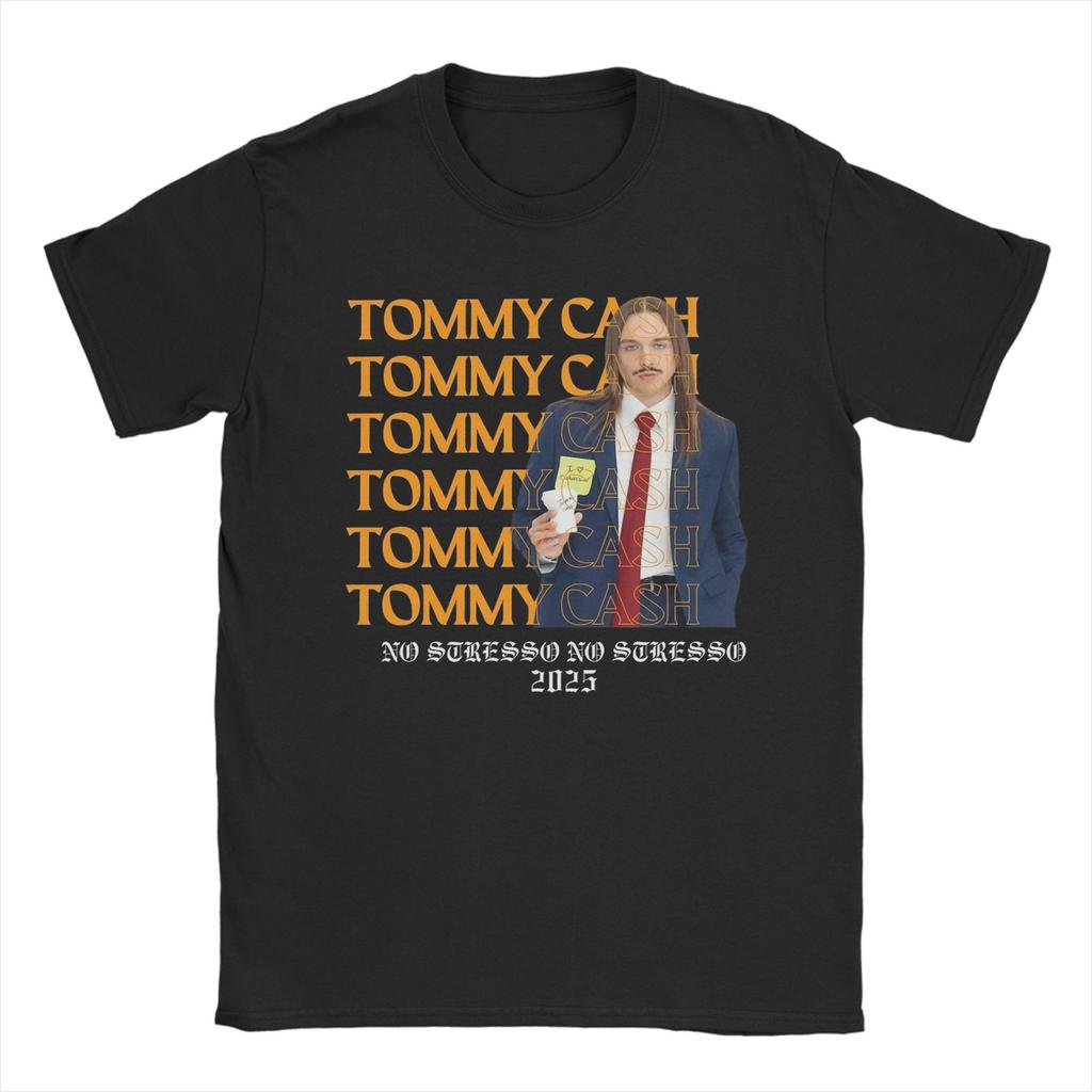 Classic Sillhouette Tommy Cash Espresso Eurovisions 2025 T Shirt for Men Hipster T-Shirt Crew Neck  Tees Short Sleeve Clothing