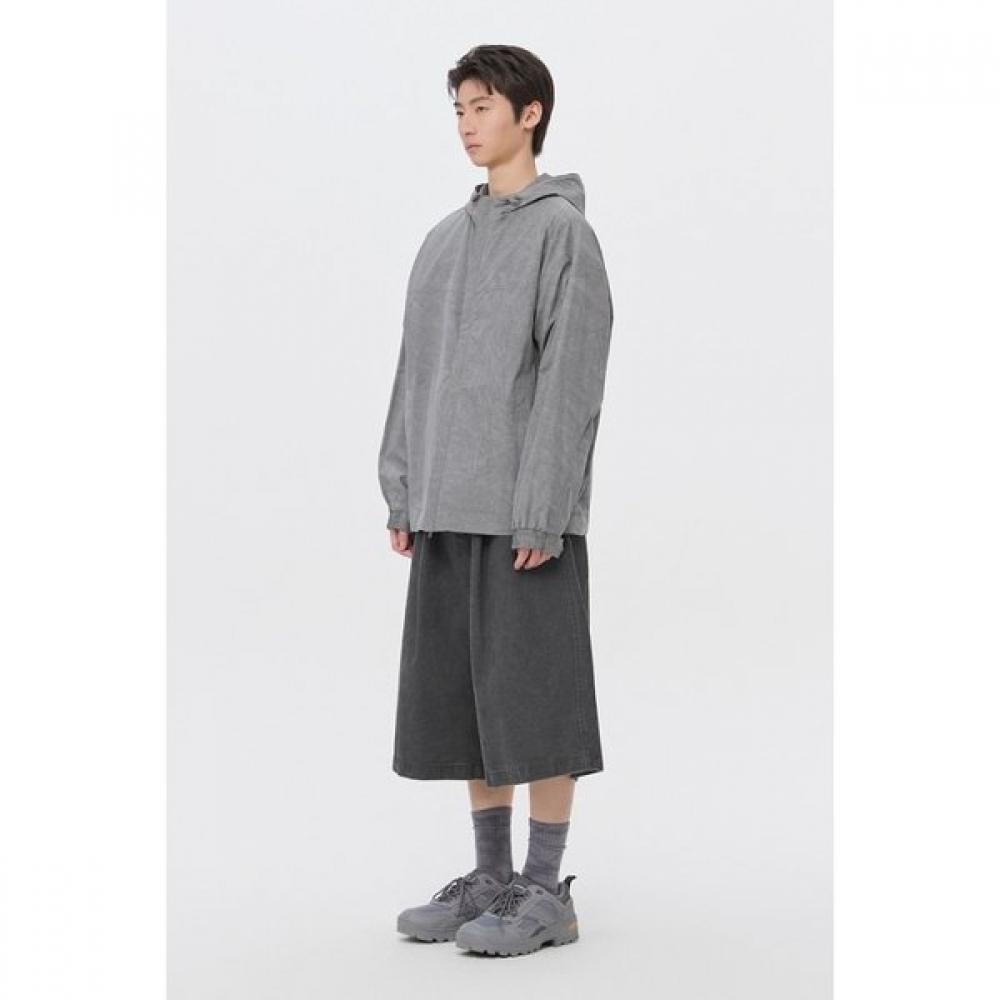 Customellow Hooded Jacket Dark Grey Fabric C9uam26112gyd
