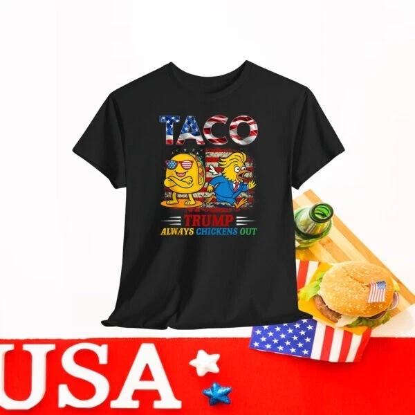 Funny Trump Taco Trump Always Chickens Out 2025 T-Shirt 3XL