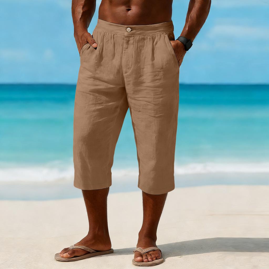 Pantaloni a gamba dritta cropped sportivi e casual da uomo