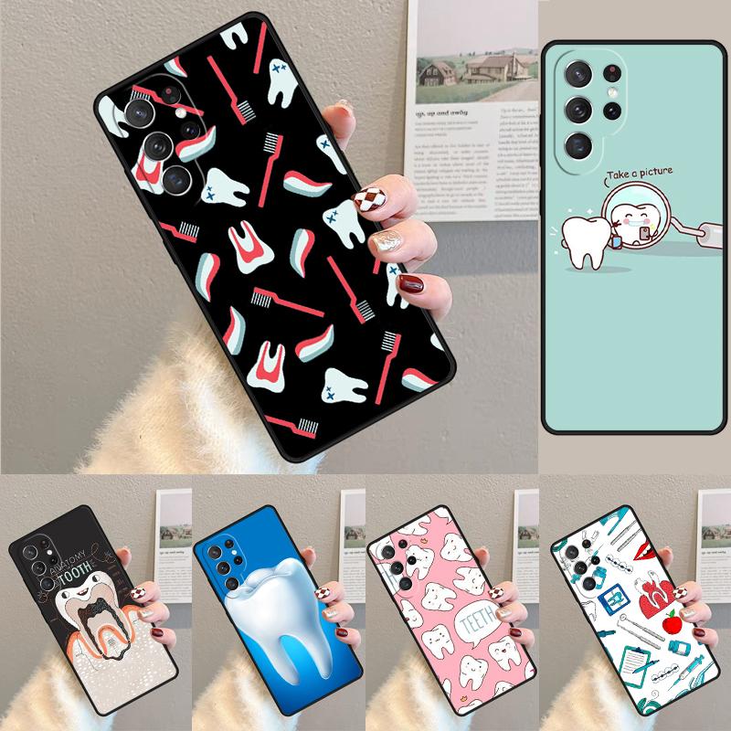 Anatomy Dental Crowned Tooth Crown Phone Case for Samsung Galaxy Note 10 Pro S26 Ultra S23 S24 FE S25 S21 S22 PLUS Cove