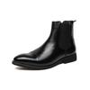 Men's Chelsea Boots British Style High Top Leather Boots Fashion Casual Ankle Boot Quality Pointed Business Dress Boots for Men