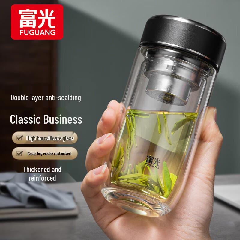 FUGUANG Double-Wall Glass Tea Tumbler