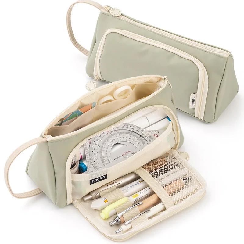 Colored Cute Pencil Case Pencilcase School Pouch Kawaii Large Capacity Pencil Bag Pencils School Pen Box Stationery Papeleria