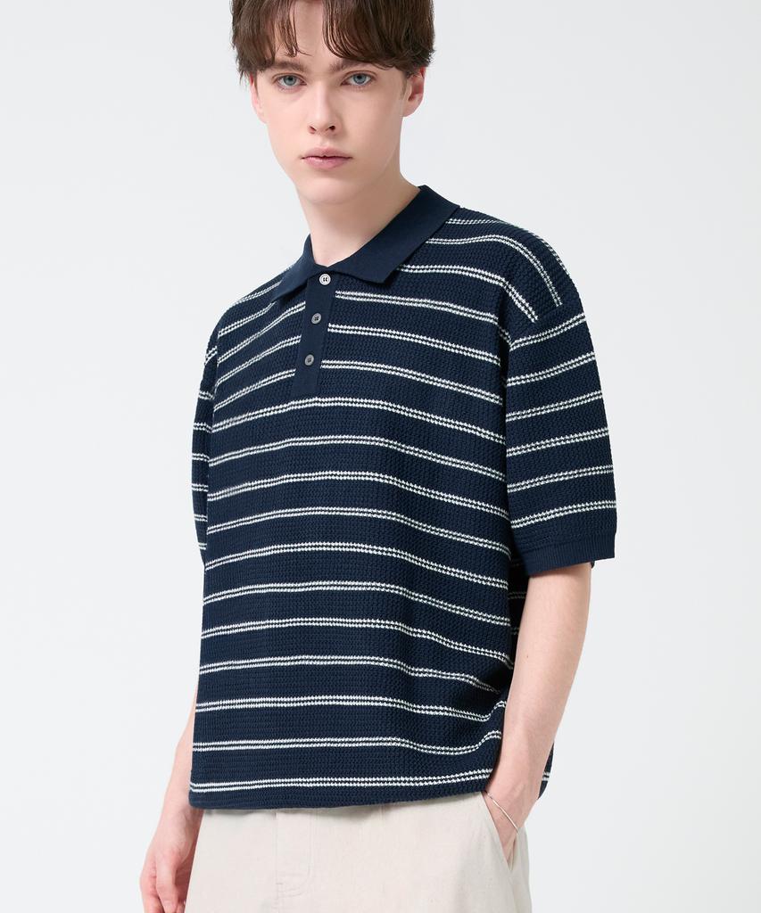 TRILLION (Collar/Henry Neck) Washable Daily Short Sleeve Knit_8 Colors (Type I)