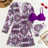 2026 New Arrival Women's Three Piece Bikini, Fashion Mesh Cover Up Split Swimsuit Beachwear