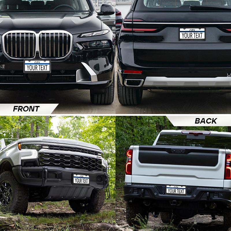 Universal US Standard Size Carbon Fiber Car License Plate Frame Cover Holder 16*32CM License Plate Frame Protection Parts License Plate Covers Frames