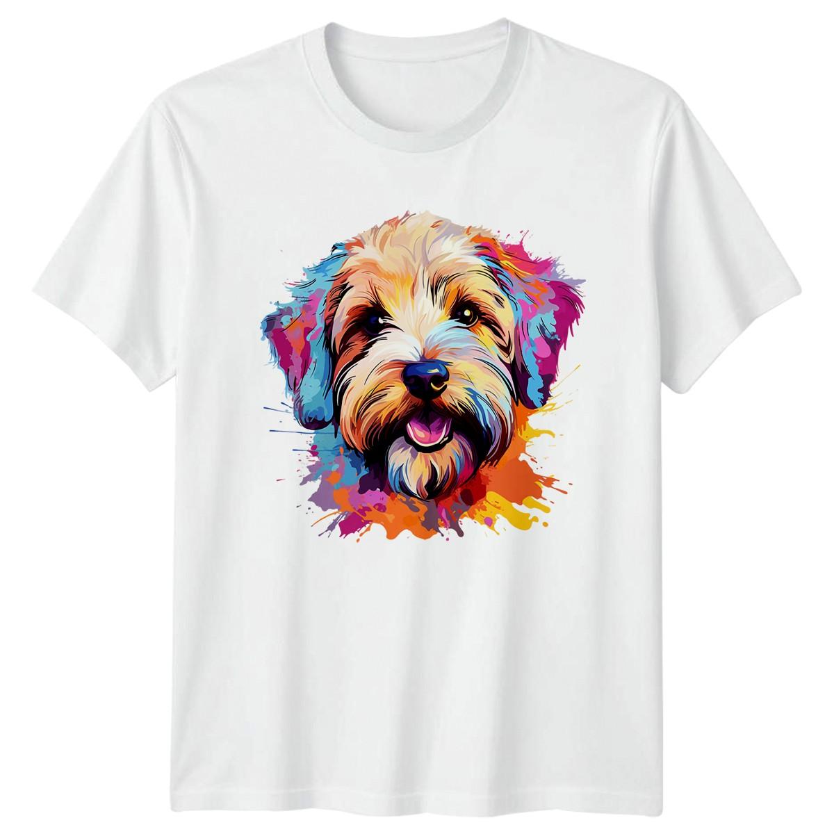 Colorful Dog Face T-Shirt Pet Portrait Dog Lover Gift For Him And Her S