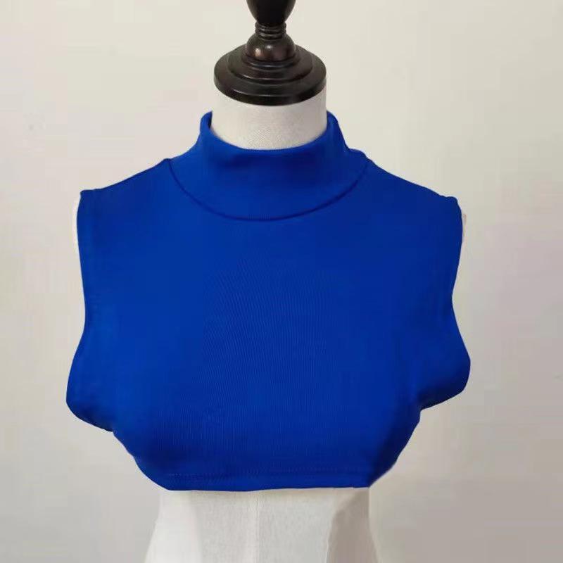 Women's Striped Semi-High Neck Cotton Decorative Collar Pullover: Warm & Fashionable Innerwear for Autumn/Winter