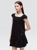 City Breeze Square Neck Balloon Mini Dress_Black