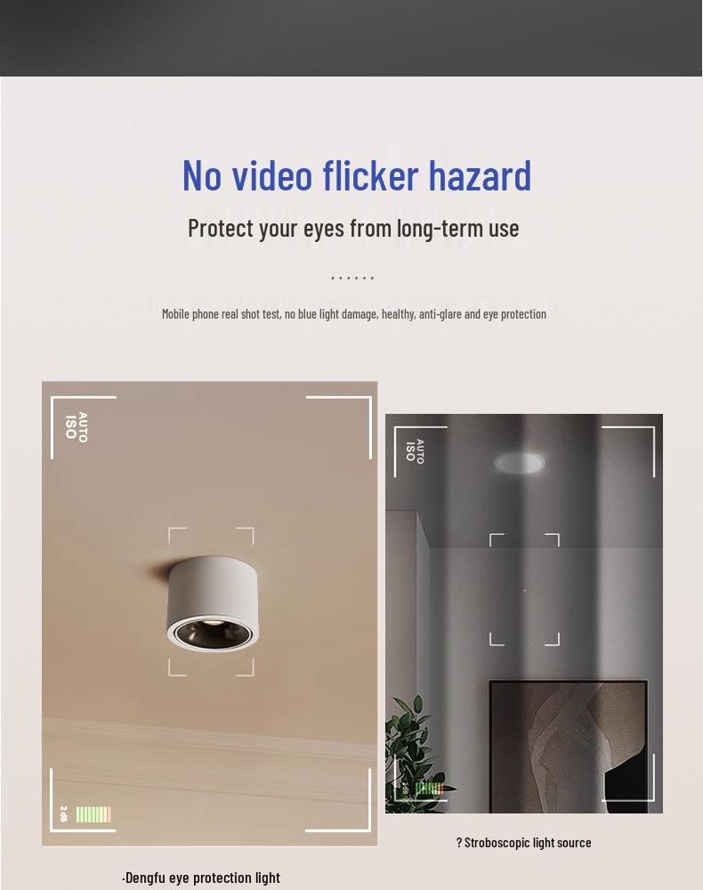 Ultra-Thin Surface Spotlight: Anti-Glare, Angle Adjustable, No Installation Required - Perfect for Hallways, Corridors, and Entrances.