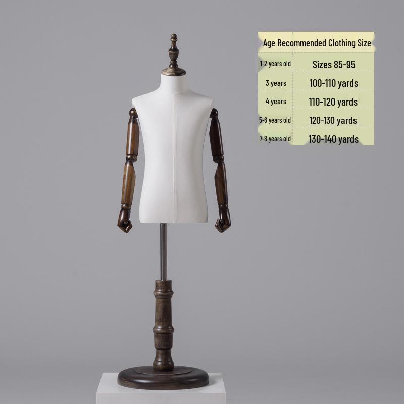 Child Mannequin Display Stand: Solid Wood & Fabric for Toddler Clothing