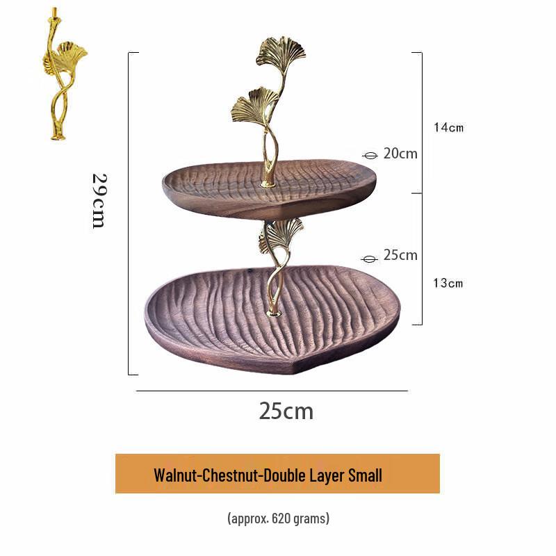 

Walnut Wood Multi-tier Serving Platter Double-Layer Small (33cm)