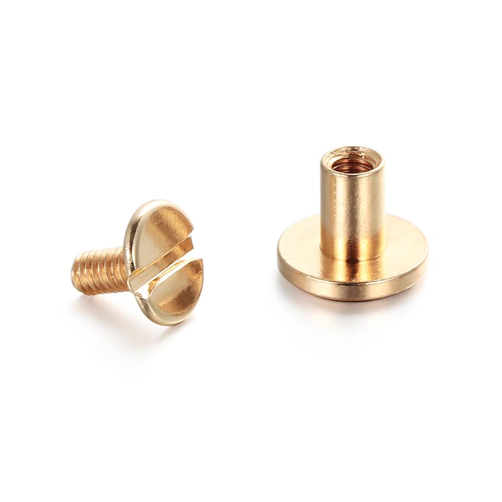 10Pcs Solid Nail Bolt Strap Rivets 5/6.5/ 8mm Screw Leather Craft Bookkeeping Round Head Screws For Luggage Clothes/Bag/Shoes