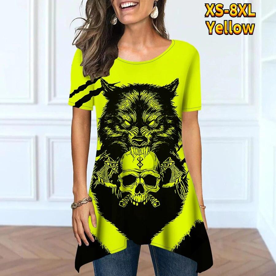 

Летняя модная и удобная уличная одежда. Женская базовая повседневная одежда с короткими рукавами и круглым вырезом под открытым свободным топом XS-8XL. S