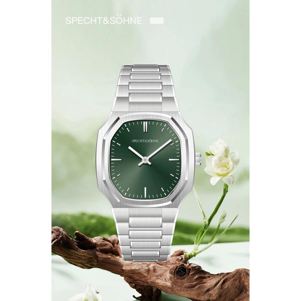 New Fashion Specht & Söhne Ultrathin Quartz Watch For Men Ice Blue Color Stainless Steel Watches Sapphire Crystal 50M Waterproof