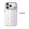 Feminine Patchwork Border Lavender Striped Floral Graphic Art Film Aesthetic Protective Phone Case Cover For iPhone 12 13 14 15 16 17 Pro Max Plus